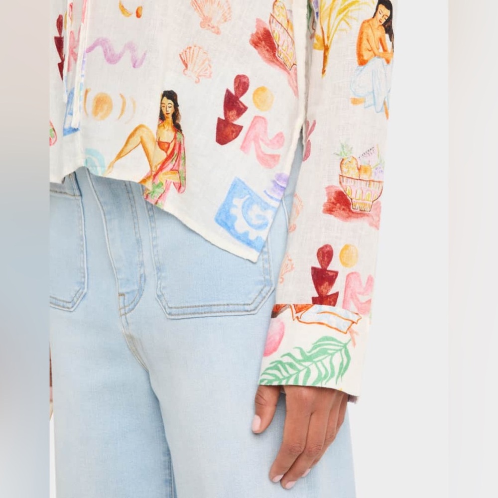 Rails Multicolor Printed Blouse Elm Shirt in Ivory Bathing Ladies🫣 - Picture 14 of 17